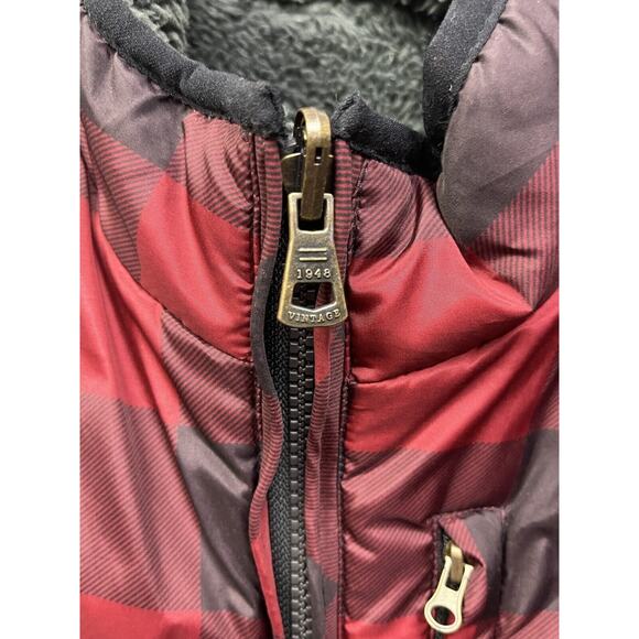 Weatherproof Vest Womens medium Reversible Buffalo Plaid Faux‎ Fur Full Zip - Picture 5 of 10